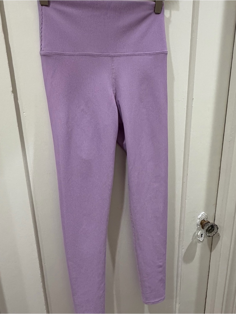Beach Riot Ribbed High-Waist Leggings in Lavender